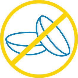 No contact lenses icon